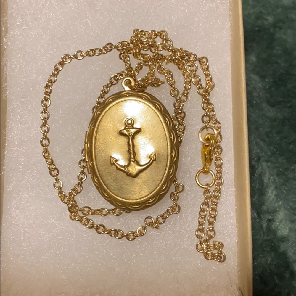 Gold anchor locket